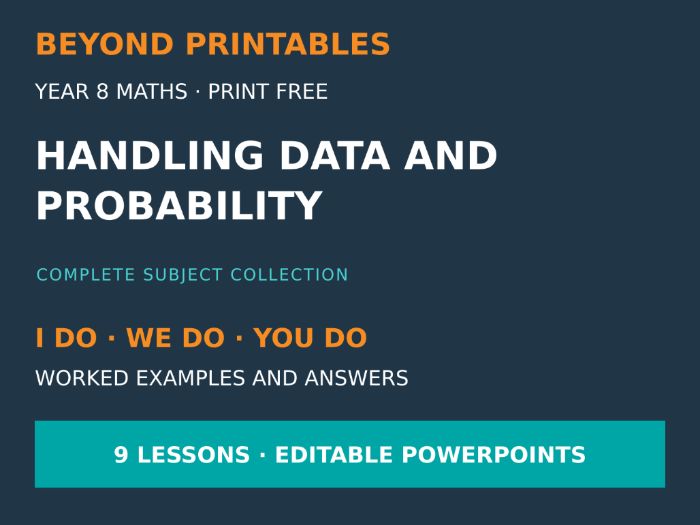 Handling Data and Probability Bundle | I Do, We Do, You Do | Year 8 Maths | Print Free