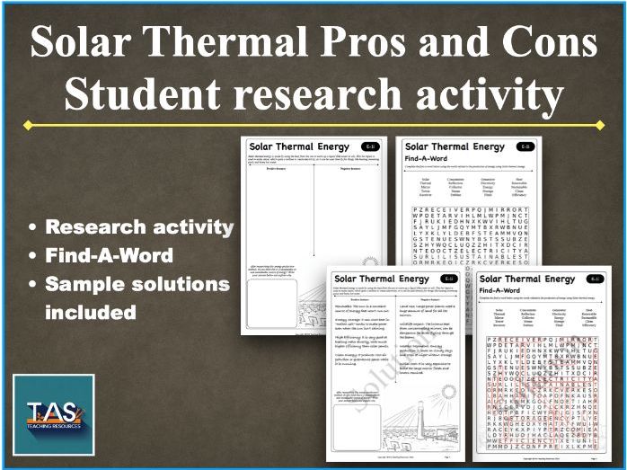 Solar Thermal Energy Research Lesson