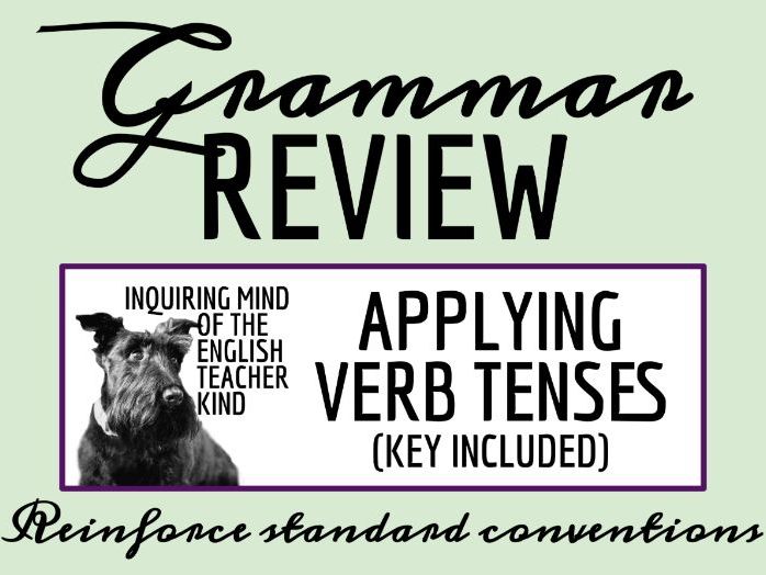 Grammar Review Practice Worksheet on Applying Verb Tenses with Answer Key