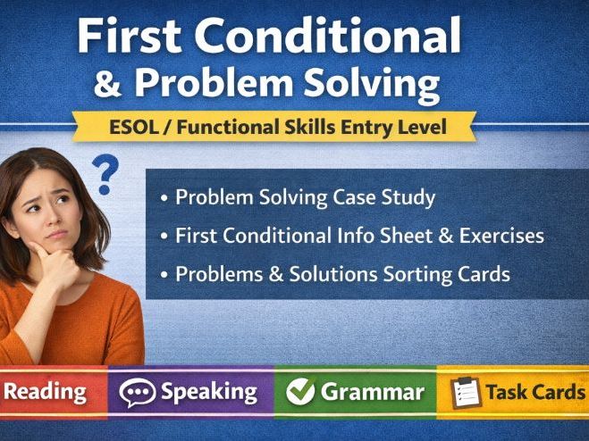 First Conditional ESOL Worksheet – Problem Solving Case Study (Entry 2–3)