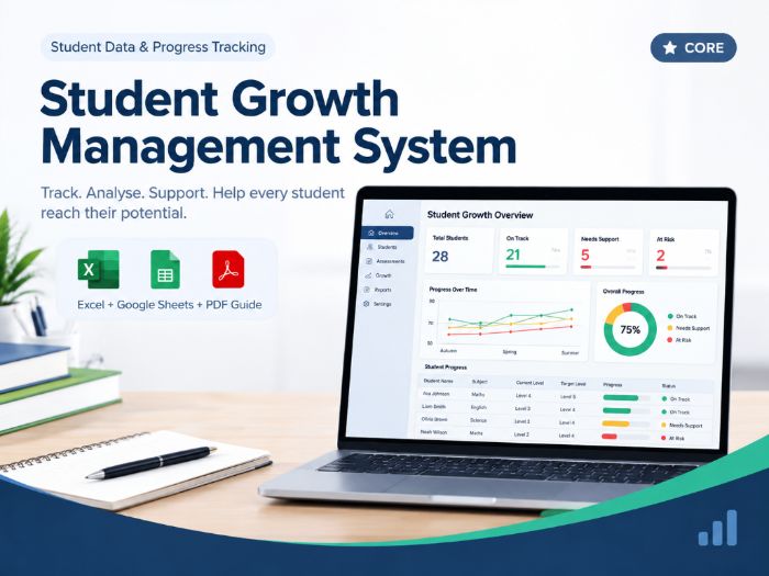 Student Growth Management System | Excel, Google Sheets & PDF Guide
