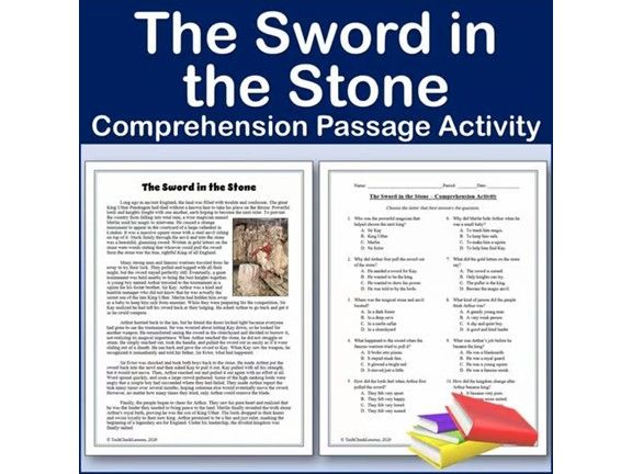 The Sword in the Stone - Folklore Reading Comp Passage & Activity | Editable