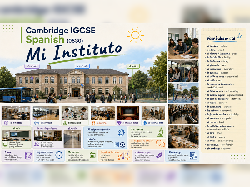 Cambridge IGCSE SPANISH (0530) - Modulo 1.2 - Mi instituto