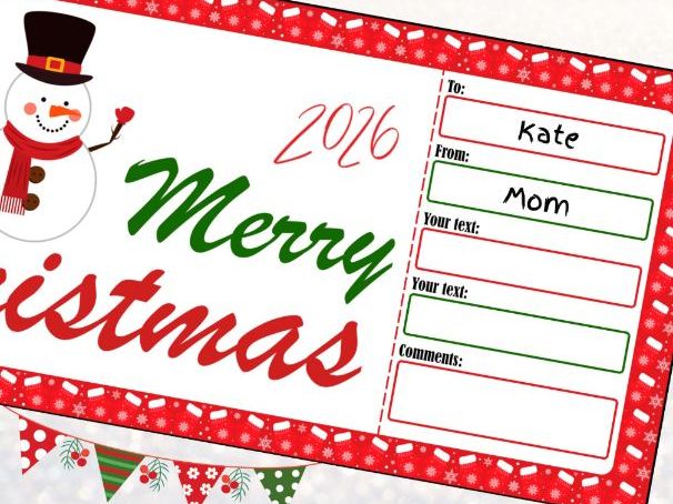 Merry Christmas Gift Certificate