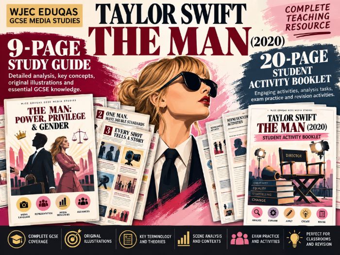 WJEC Eduqas | Taylor Swift – The Man |GCSE Media Studies | 20-Page Student Booklet & 9-page...