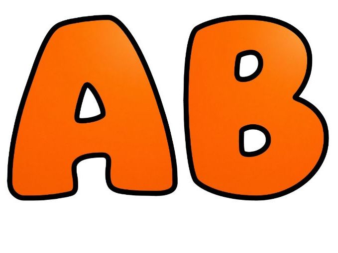 Bright Orange Bubble Letters | Plain Colour Bulletin Board Letters | Printable Alphabet A-Z and 0-9