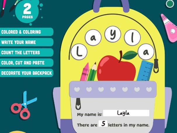 Back to School Backpack Craft, Classroom Display Activity, School Readiness Project, Printable PDF R