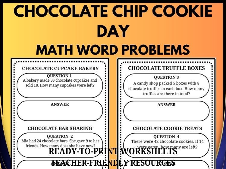 Chocolate Math Word Problems | 40 Chocolate-Themed Problems & Answer Key