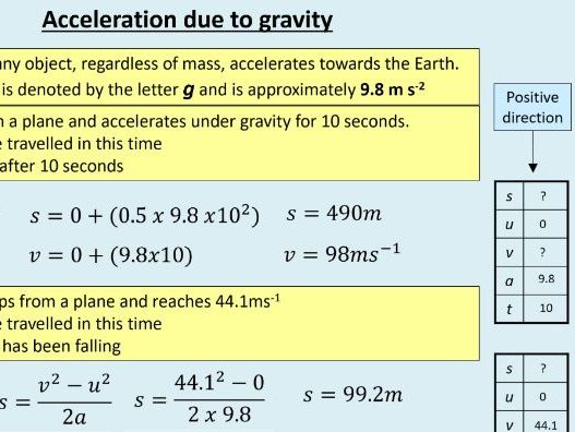A level Physics (7.4) Free fall - Kinematics - (On the move)
