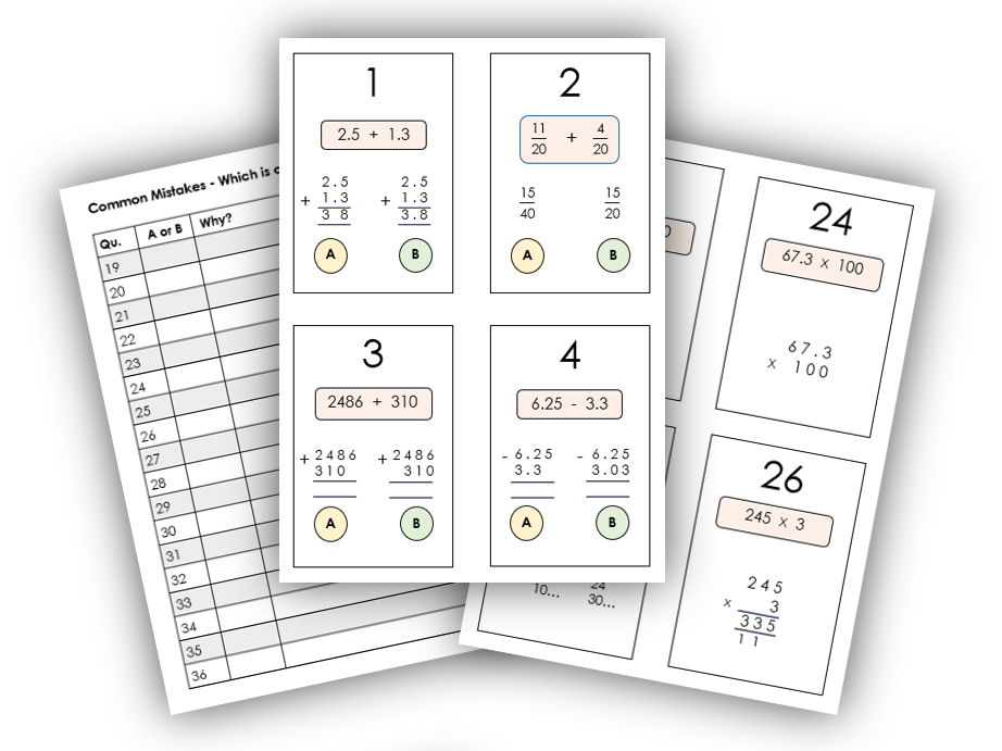 Arithmetic Common Mistakes Question Hunt KS2