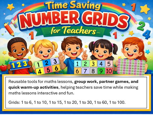 Time Saving Number Grids for Teachers