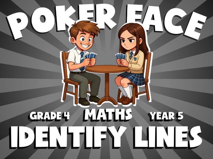 Identify Lines POKER FACE Maths Game | No-Prep Year 5 Review Activity