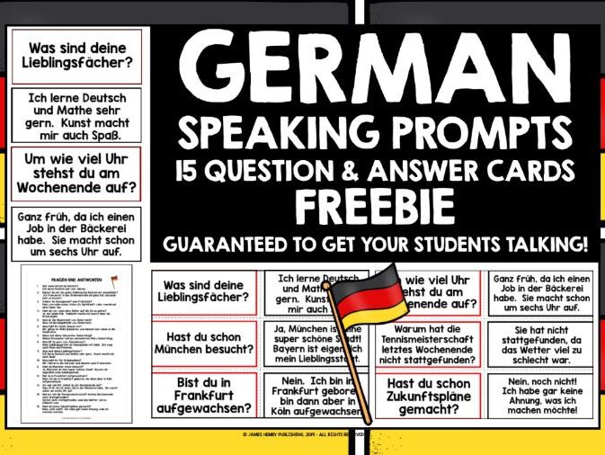 GERMAN SPEAKING PROMPTS FREEBIE
