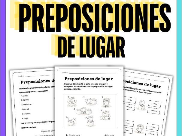 Preposiciones de lugar | Prepositions of Location Spanish Worksheets