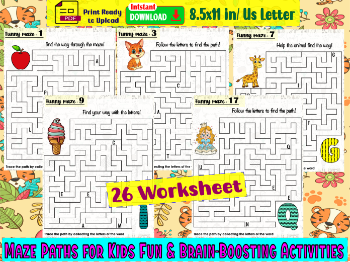 Maze Paths for Kids Fun & Brain-Boosting Activities