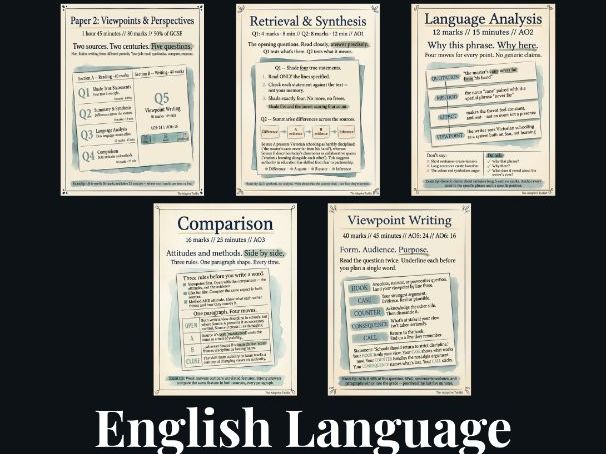 GCSE English Language Paper 2 Revision Posters: Viewpoints, Perspectives, KS4 Exam Prep