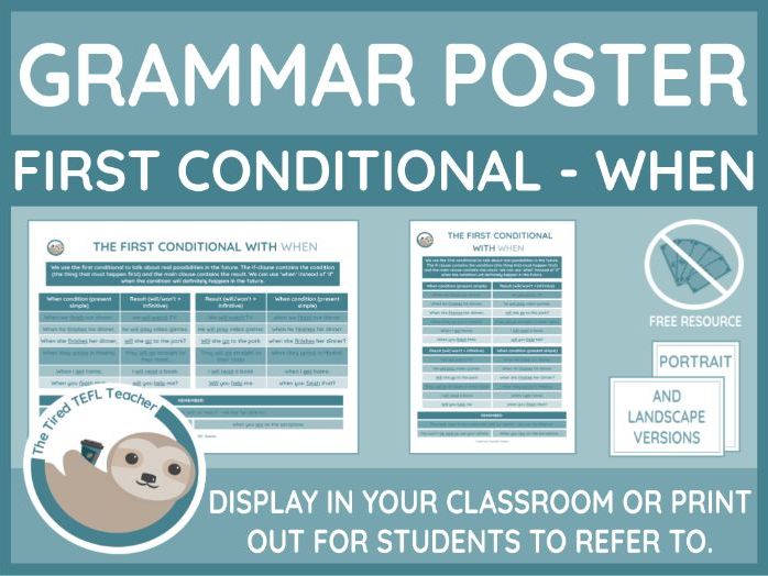 Grammar Point Poster - The First Conditional with When