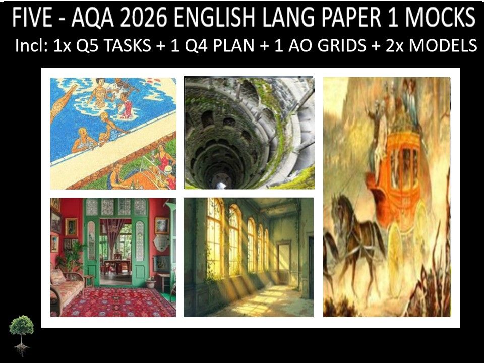 FIVE - AQA PAPER 1 | 2026 FULL MOCKS | Q5 TASKS | Q4 PLAN |AO GRIDS | MODELS