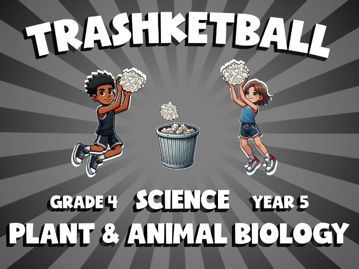 Plant & Animal Biology TRASHKETBALL Science Game | No-Prep Year 5 Review Activity