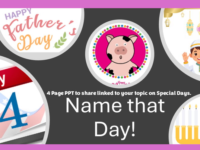 Name that Day! Simple PPT for EYFS/KS1