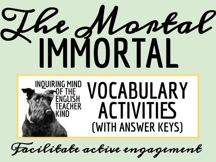 "The Mortal Immortal" by Mary Shelley Vocabulary Enrichment Activities