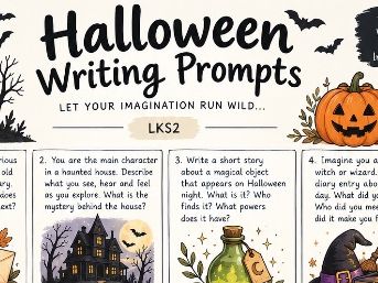 Halloween Writing Prompts for LKS2 | Year 3 & 4 English | Creative Writing Worksheet