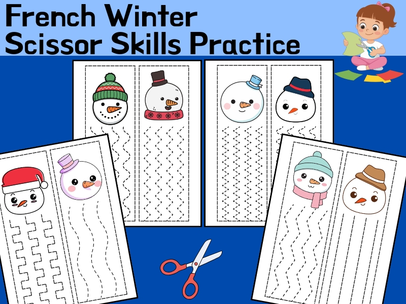 French Winter - Scissor Skills Practice