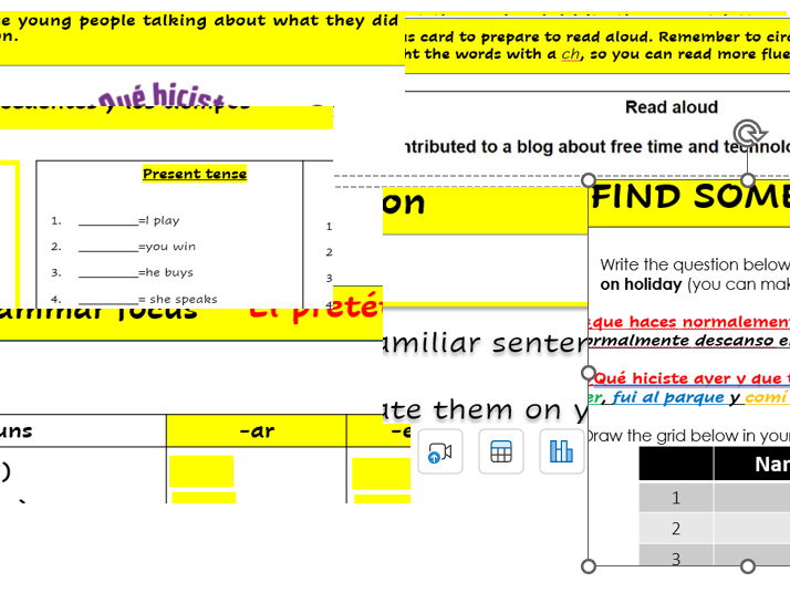 GCSE 2024 - Module 1- Lesson for unit 4 (el fin de semana pasado)