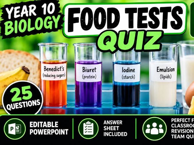 Year 10 Food Tests Quiz | GCSE Biology | Food Tests Required Practical