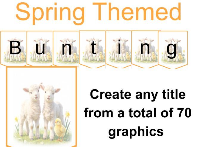 Display Board Lettering Spring Theme Bunting Titles