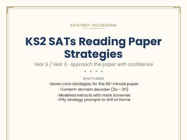 KS2 SATs Reading Paper — Strategies