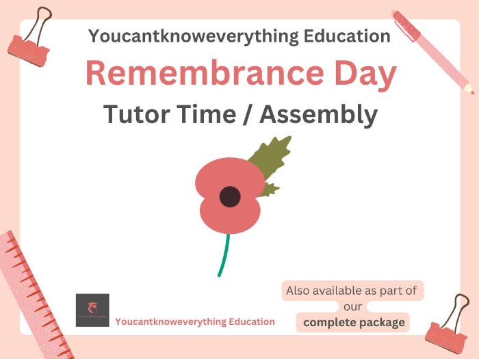 Remembrance Day Tutor Time / Assembly