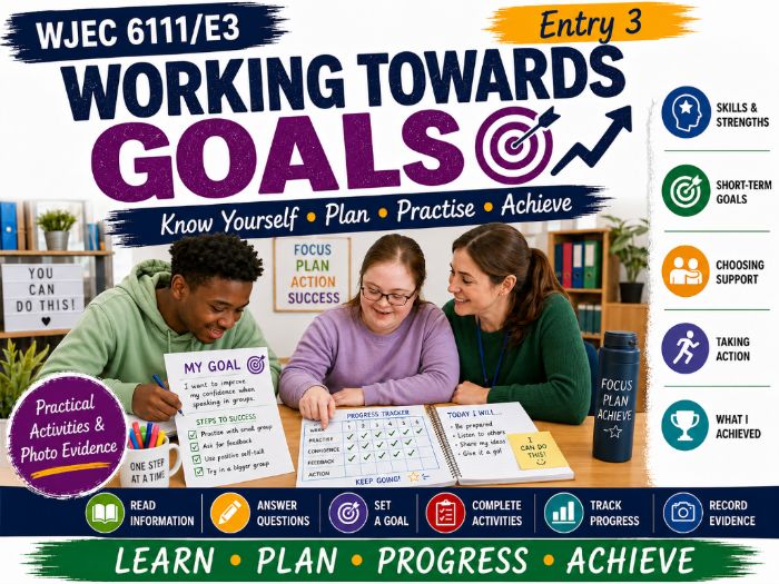 WJEC Entry 3 Working Towards Goals Workbook | 6111/E3