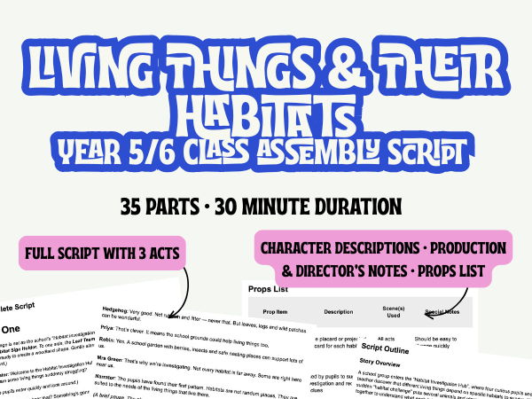 UKS2 Living Things & Their Habitats Assembly Script