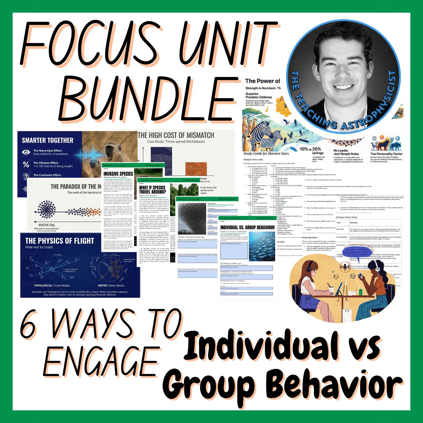 Individual vs Group Behavior | Biology Focus Unit Bundle | 6 Resources inc. Quiz