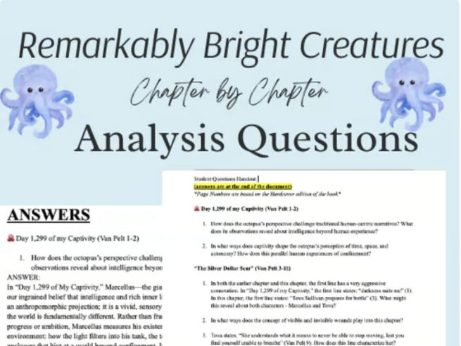 Remarkably Bright Creatures by Shelby Van Pelt: Chapter Questions & Answer Key