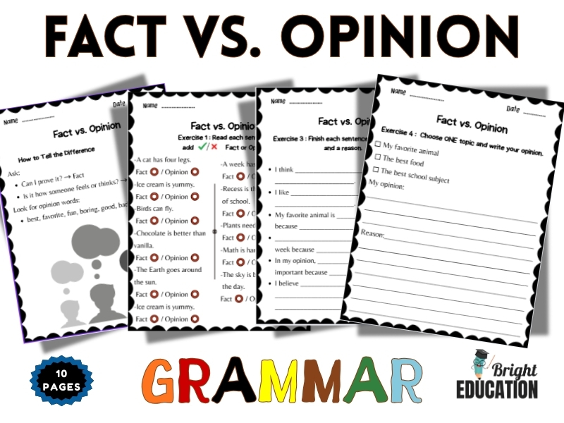 Fact vs. Opinion Grammar & Writing