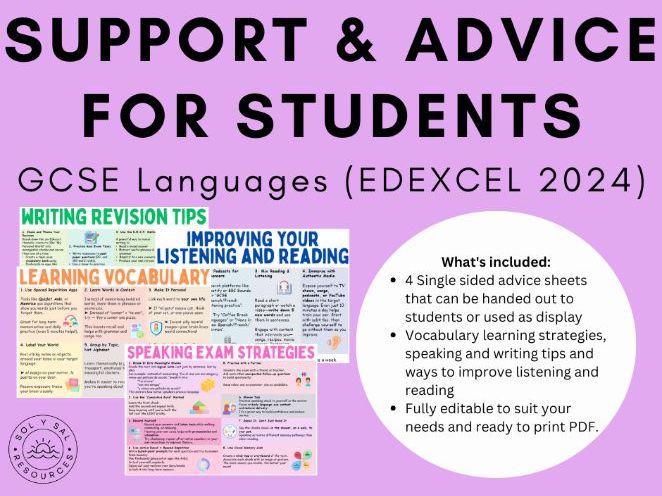 GCSE Languages (Edexcel 2024) Support & Advice For Students
