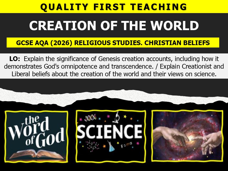 CREATION OF WORLD. CHRISTIAN BELIEFS. 2026