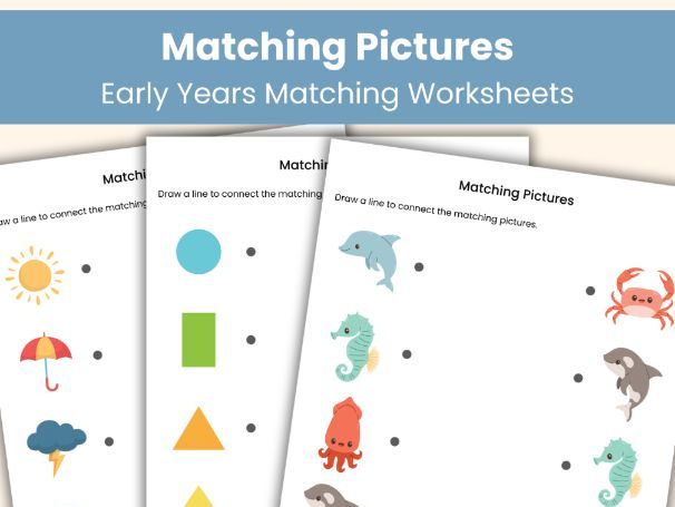 Matching Pictures Worksheets | Early Years Visual Matching Activities | 25 Printable Worksheets