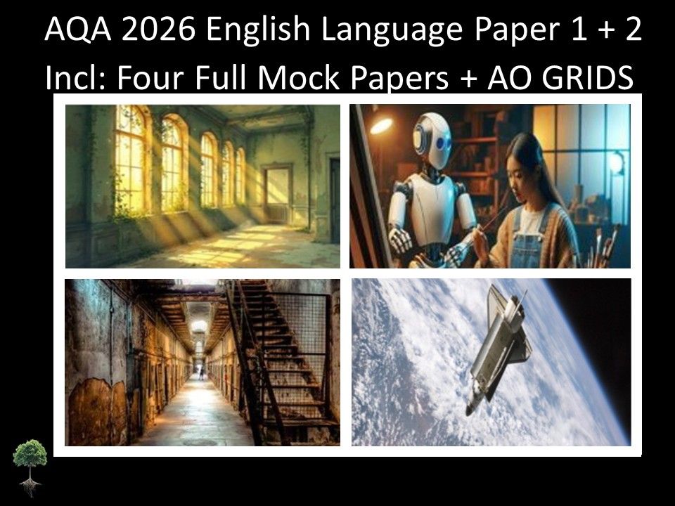 Four AQA 2026 English Language Paper 1 + 2 Mocks | AO GRIDS