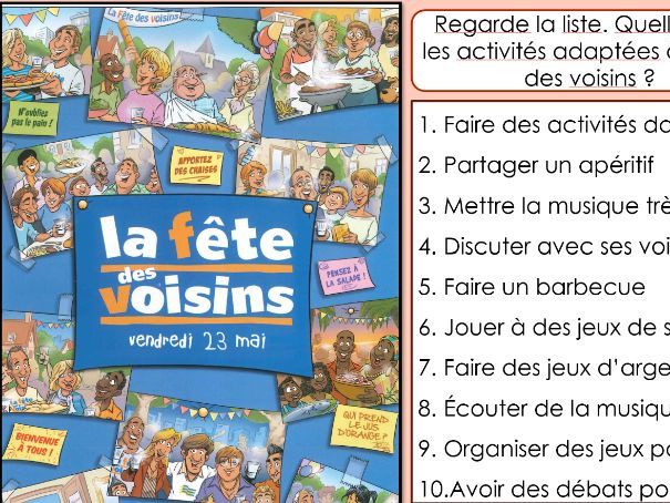 IB French Ab Initio PPT -Identites / organisation sociale - diner avec votre voisin ce soir ?