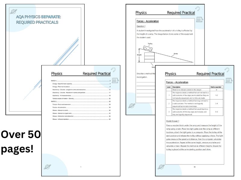 AQA Physics Required practical extended response booklet