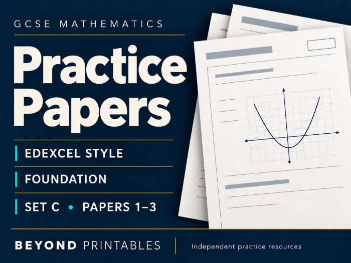 GCSE Maths Edexcel-style Foundation Set C: Papers 1, 2 and 3 + Mark Schemes