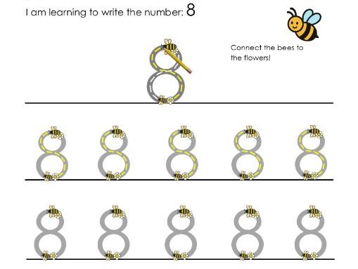 Number formation - EYFS - Number 8