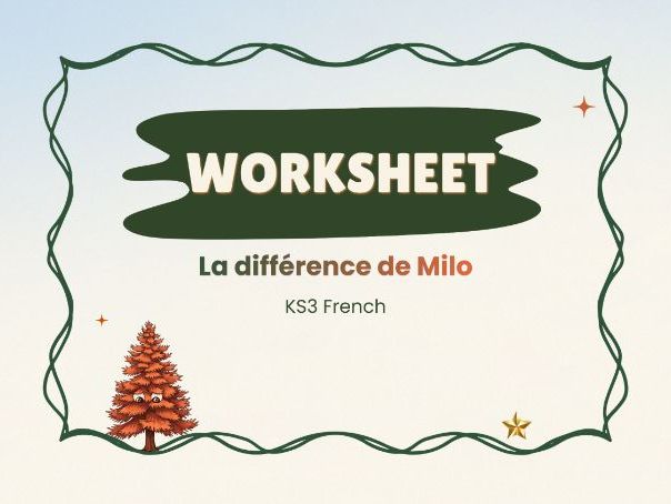 Anti-bullying reading – La différence de Milo – KS3 French worksheet
