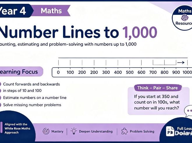Year 4 | Numbers lines to 1,000 | Place Value