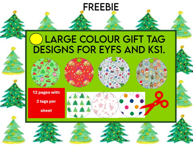 Large Gift Tags to Cut and Make EYFS KS1