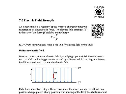 Electric field strength