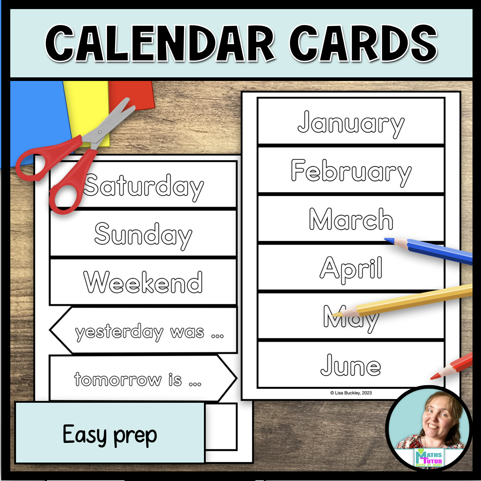 Display Calendar Cards Blank Outline | Teaching Resources